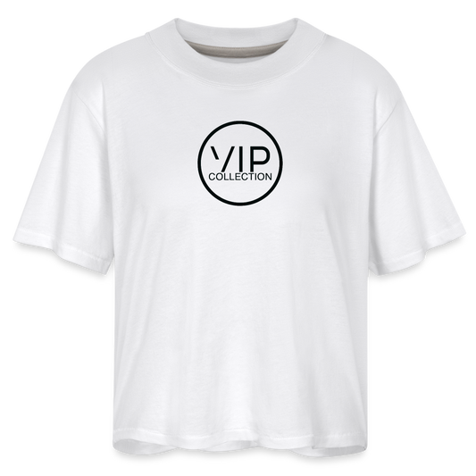 Women's VIP Boxy Tee (black logo) - white